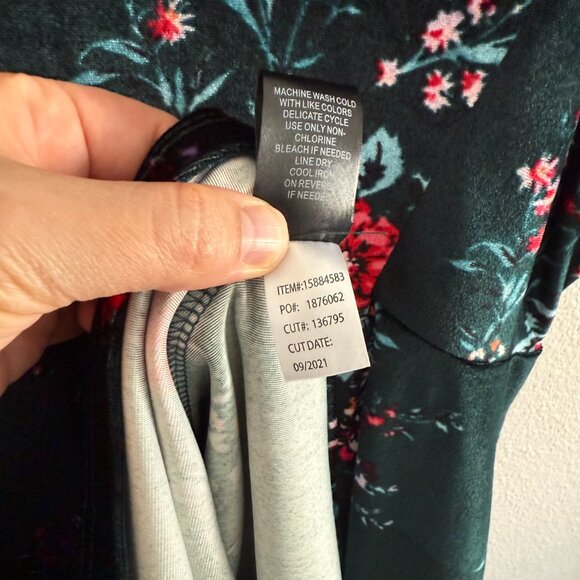 Torrid Floral Velvet Mini Dress - Green and Red - Picture 7 of 10